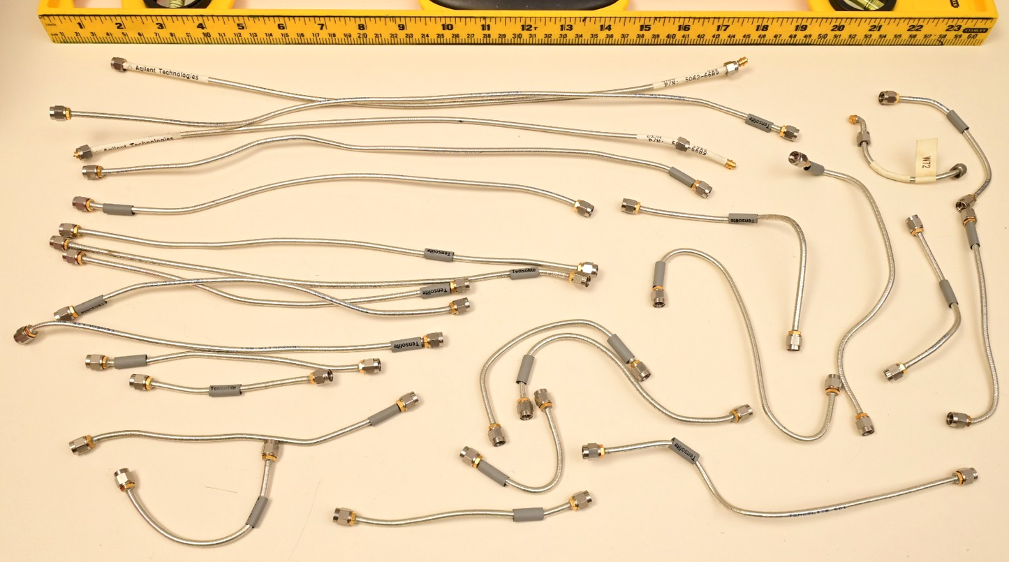 Lot of 26 Tensolite Flexible Coaxial SMA-m Cables Agilent GS-9200