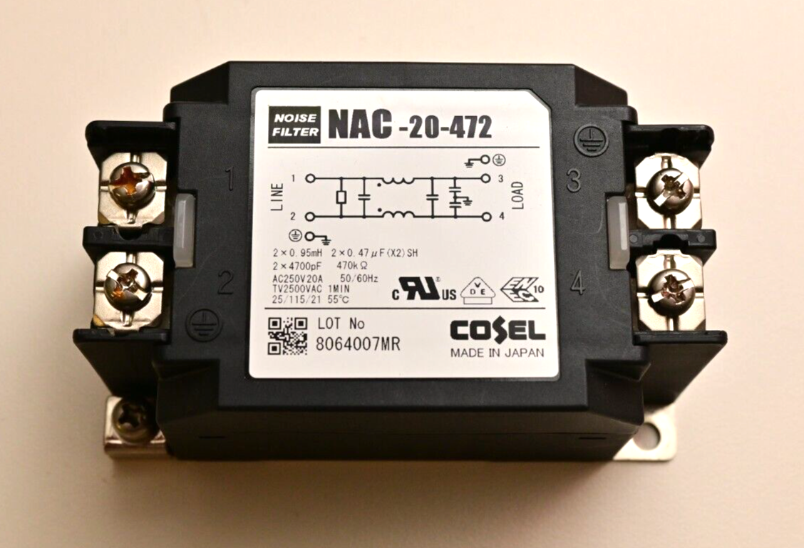 Cosel NAC-20-472 Power Line Filter AC 250V@20A 50/60Hz