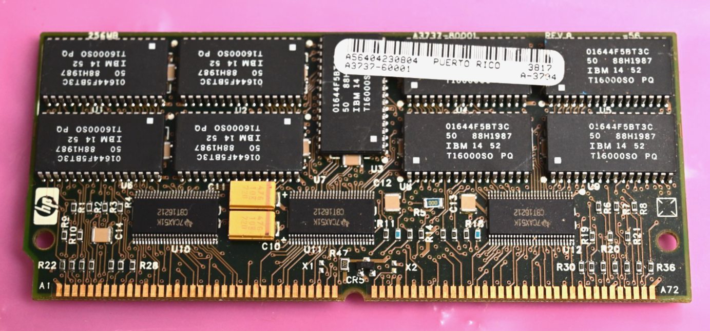 Vintage HP Server RAM A3737-60001 72-Pin 5V 256MB SIMM FP ECC Memory
