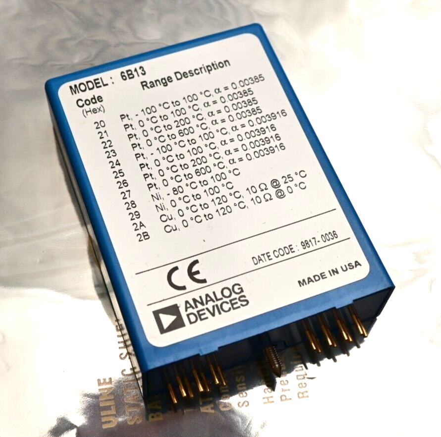 Analog Devices 6B13 Isolated RTD Input Module Platinum, Nickel and Copper alphas