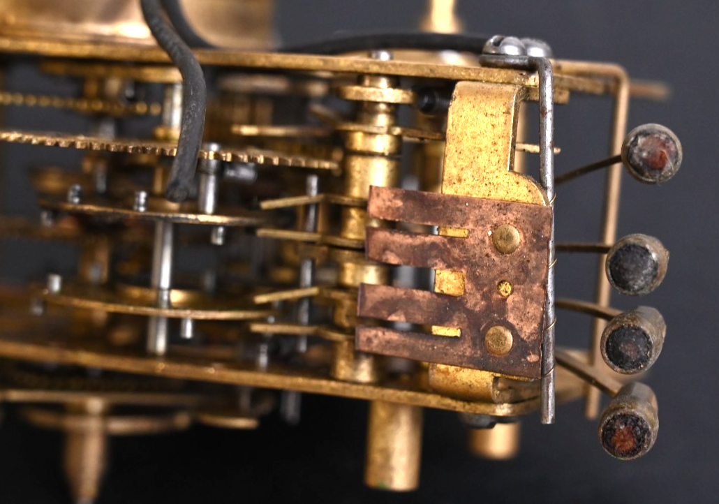Antique Brass Clock Movement w/ Synchron 1RPM Motor Westminster Chime? 2176870