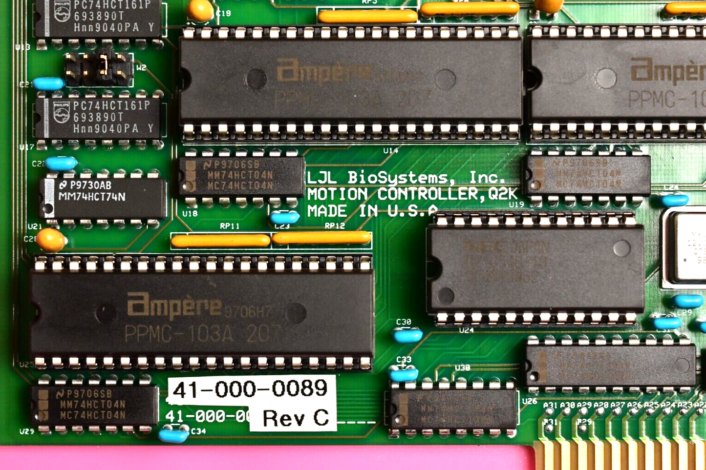LJL BioSystems 4-Axis Motion Controller PCB Ampere PPMC-103A IC Q2K 41-000-0089