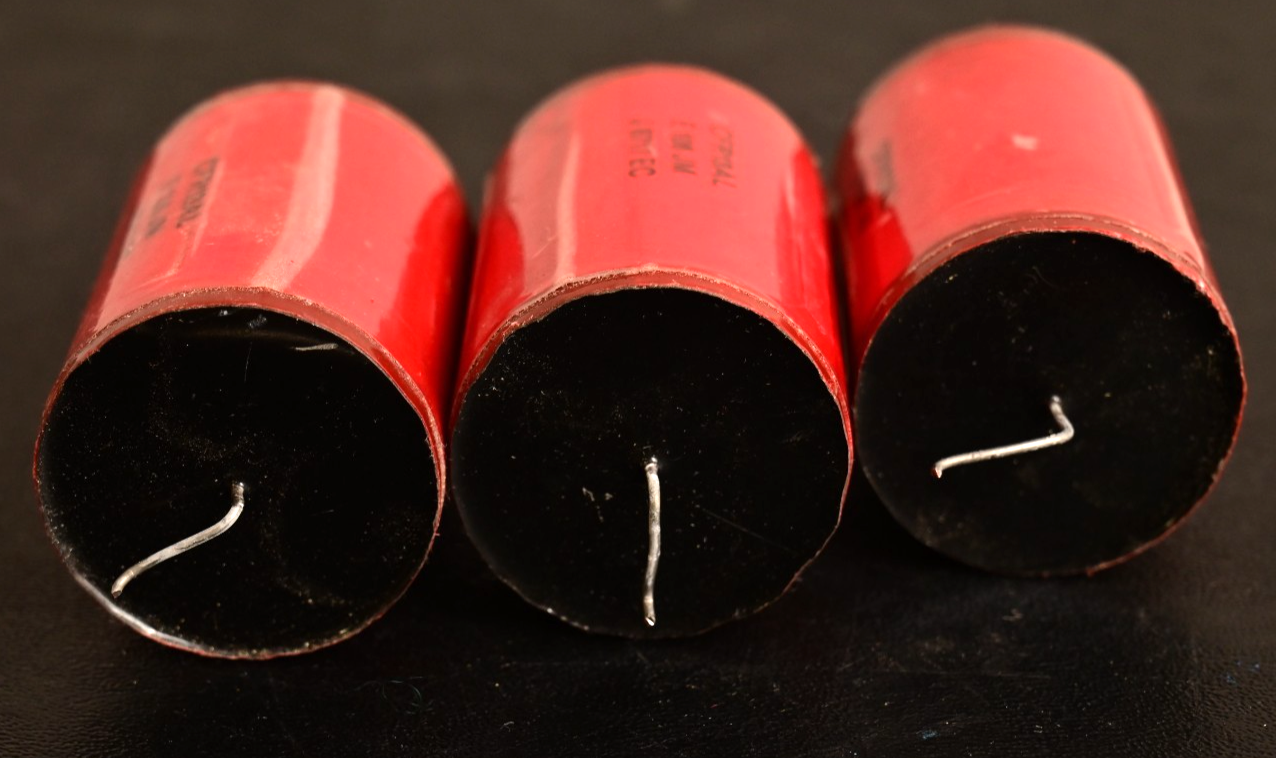 Lot of 3 Axial Metal Film Capacitors CFR13AL E106JM J8717EC Electronic Concepts