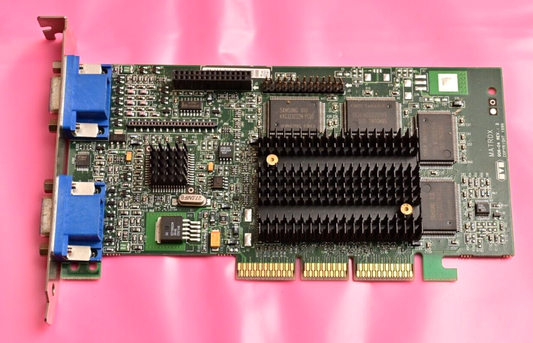 Vintage Matrox 906-04 Dual VGA Port Video Card AGP Slot