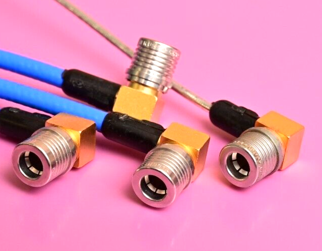 QTY 4 QMA-male to SMA-male Short Flexible Coaxial Cables Andrew/Huber+Suhner