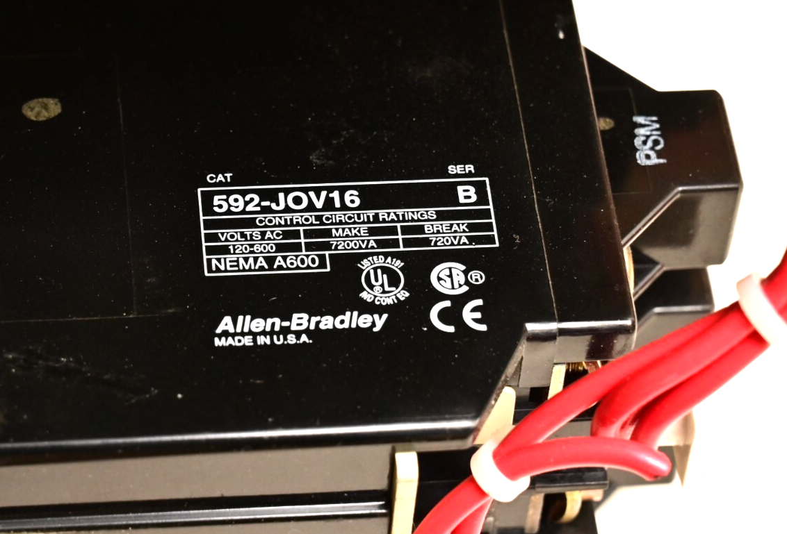Allen Bradley 500-BODX21 Contactor 592-JOV16 595-A