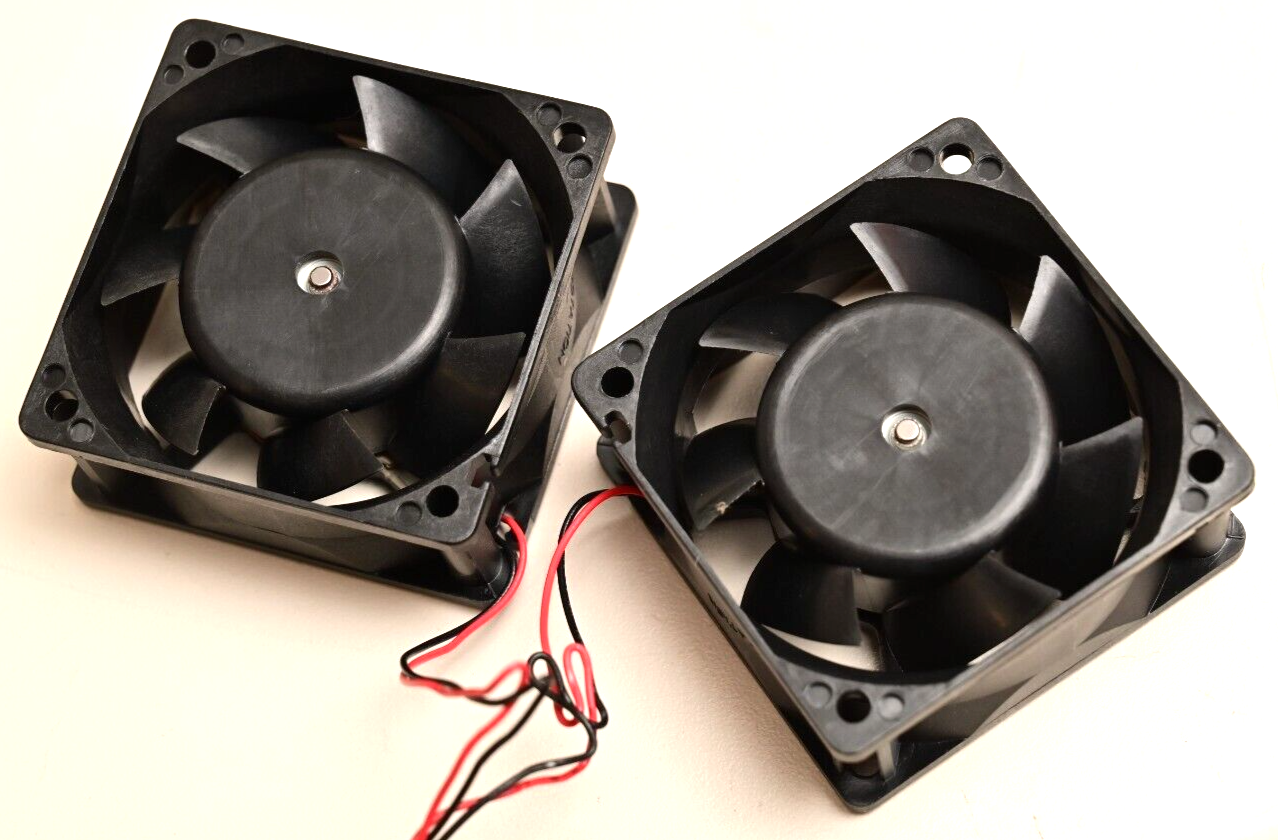 QTY 2 NMB-MAT 12V DC Fans Wired in Parallel 12V@0.17A FBA06A12M 60mm w/ Grilles