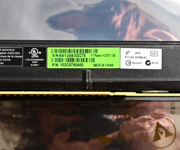 ATI RADEON HD 5870 1GB P/N 102C0780400 Video card