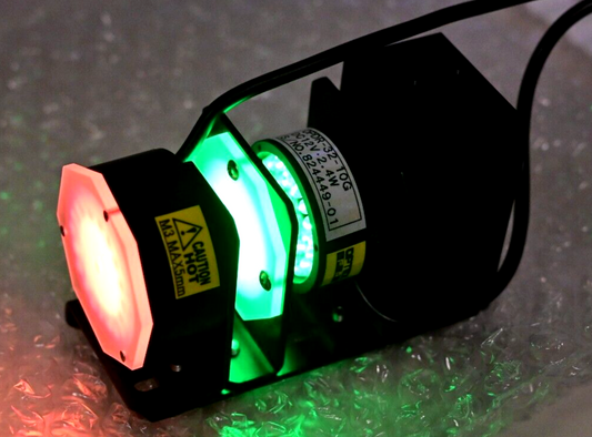 Optex FA 525nm/660nm LED Ring Lights & Apertures w/ Telecentric Lens Mount Rail