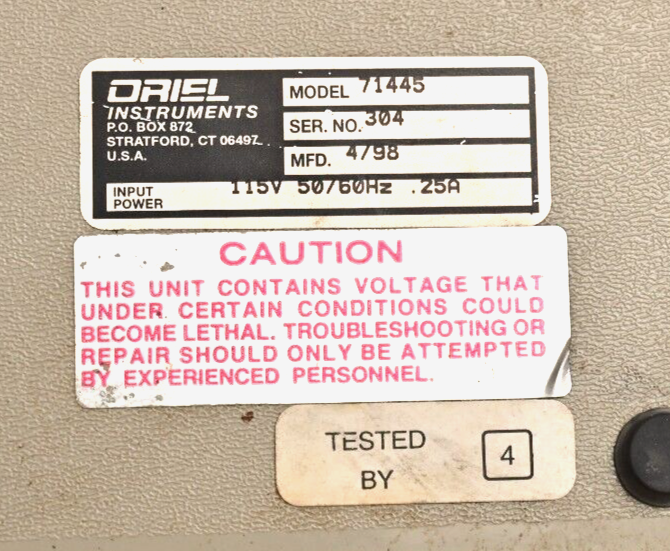 Oriel 71445 Safety Shutter Power Supply