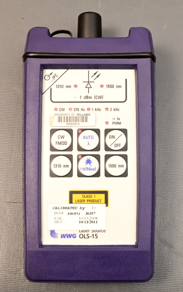 WWG/JDSU OLS-15 Optical Laser Source Fiber Optic Tester 1310nm/1550nm -7dBm CW