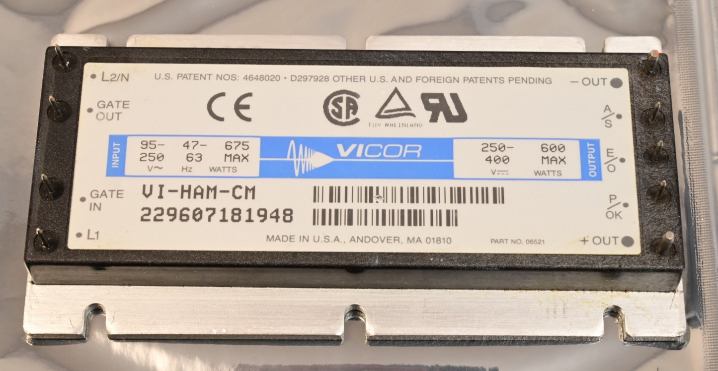 Vicor VI-HAM-CM AC/DC Converter Power Module 95-250V AC to 250-400V DC 600W