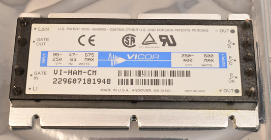 Vicor VI-HAM-CM AC/DC Converter Power Module 95-250V AC to 250-400V DC 600W