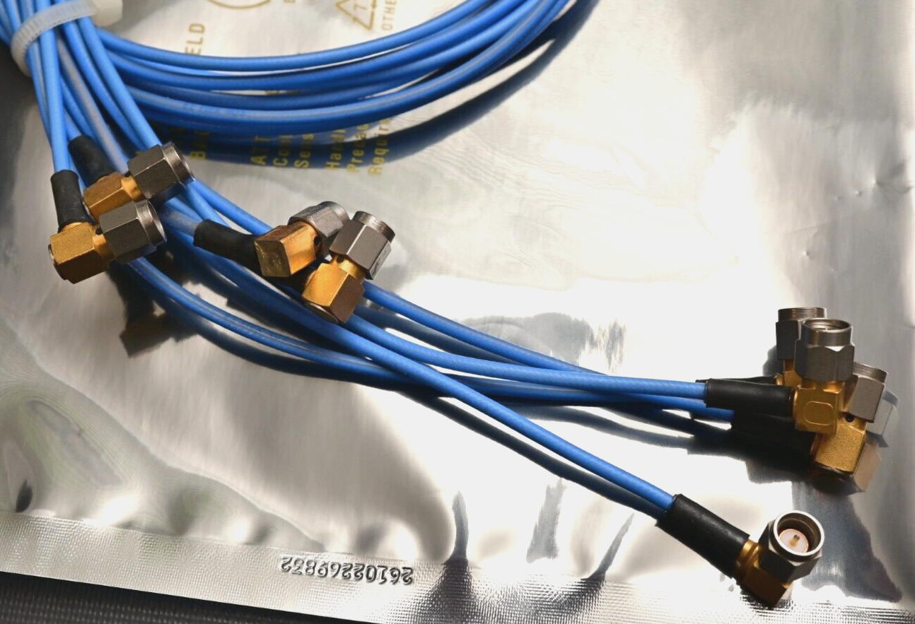 QTY 8 SMA-male R/A SMA-female Panel Mount Coaxial Cable RF EZ-Flex 405 ~20"