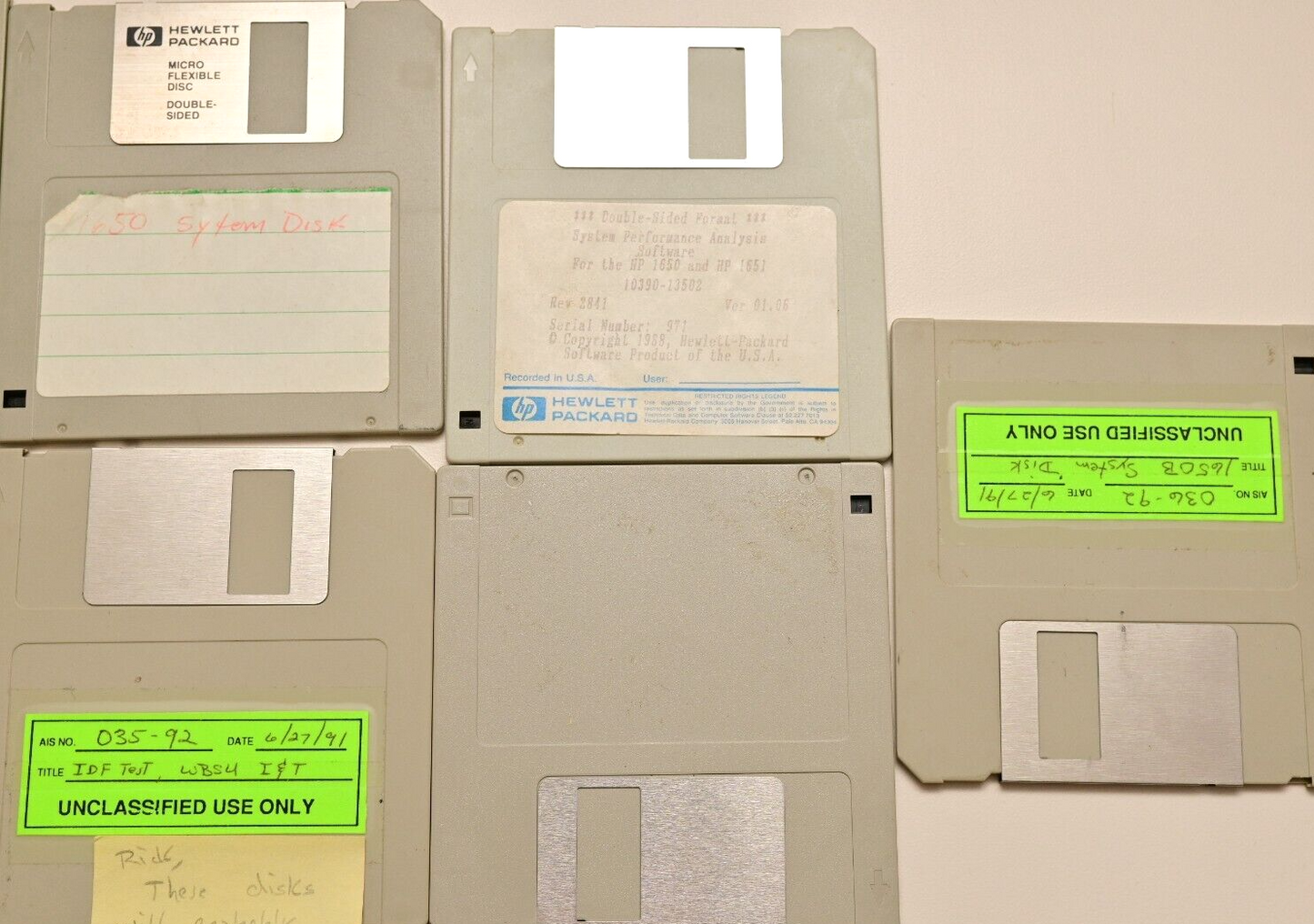 Lot 17 Vintage 3.5" Floppy Disks HP 1650A/1651A 1671G VME/VXI Config Test Files