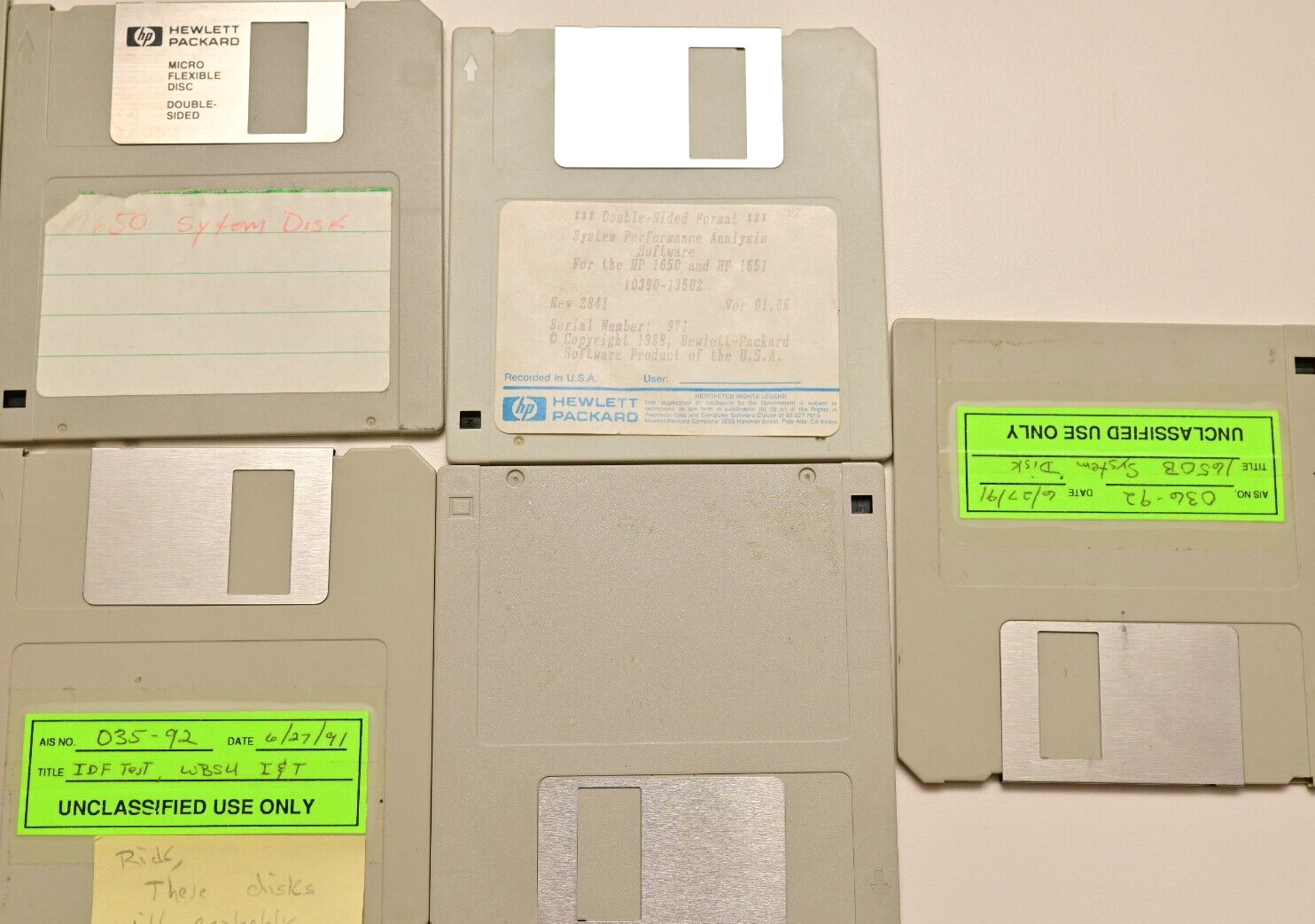 Lot 17 Vintage 3.5" Floppy Disks HP 1650A/1651A 1671G VME/VXI Config Test Files