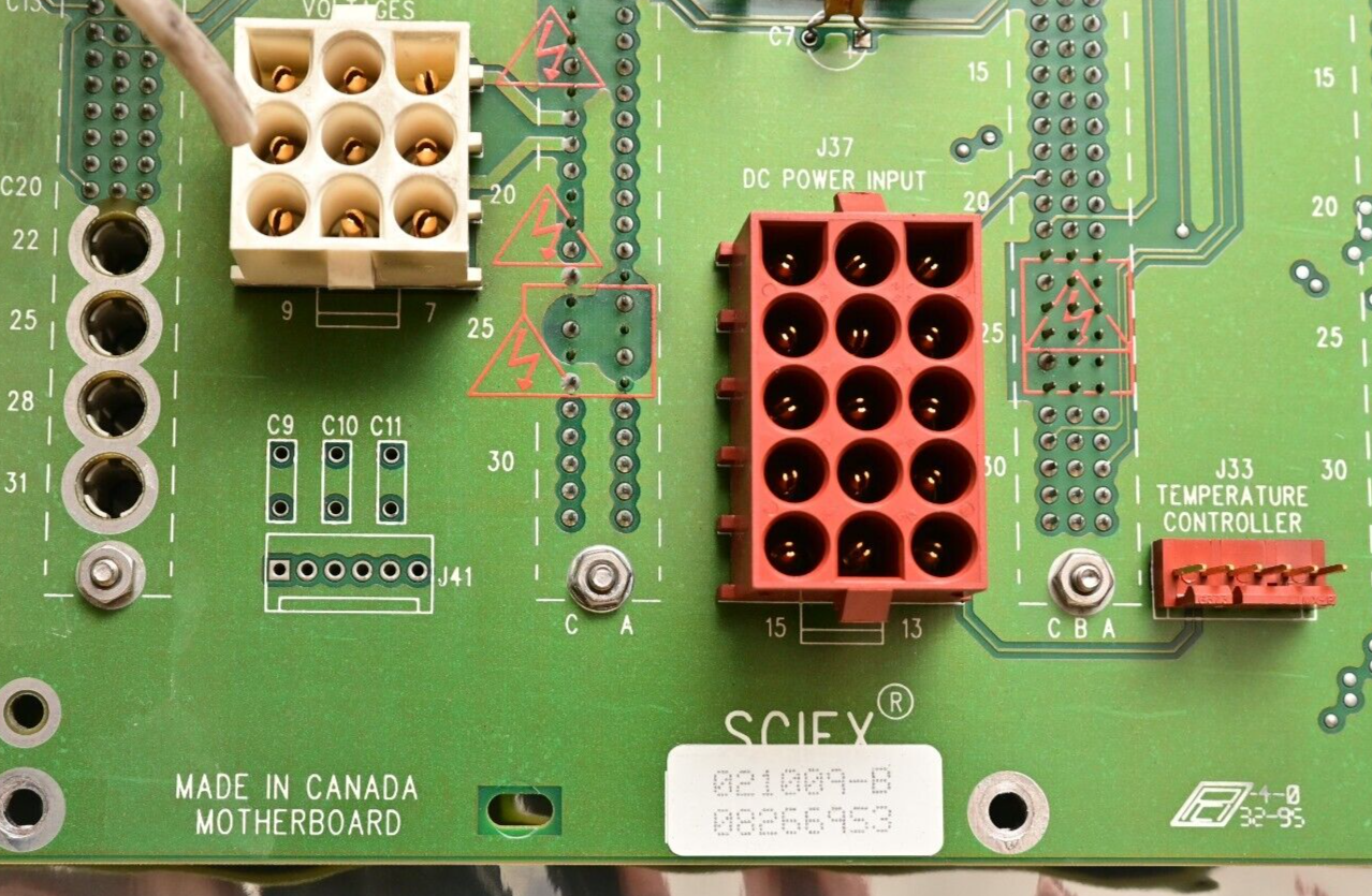 Sciex API 100 Motherboard/Backplane 021009-B High-Voltage/RF/Digital Connectors