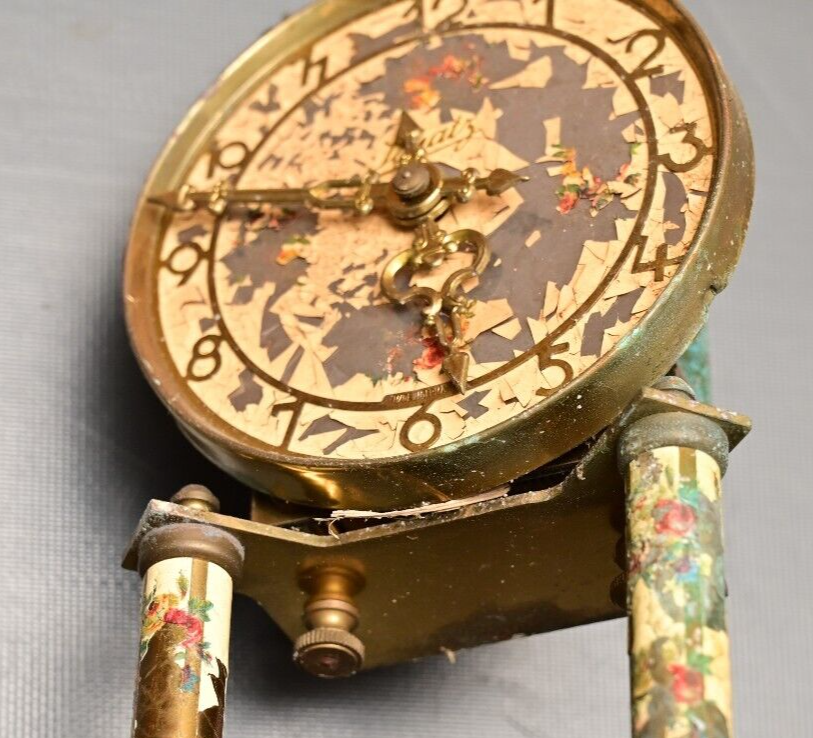 Schatz 400 Day Clock Parts ~1950s Germany Flaking Paint, Decrepit