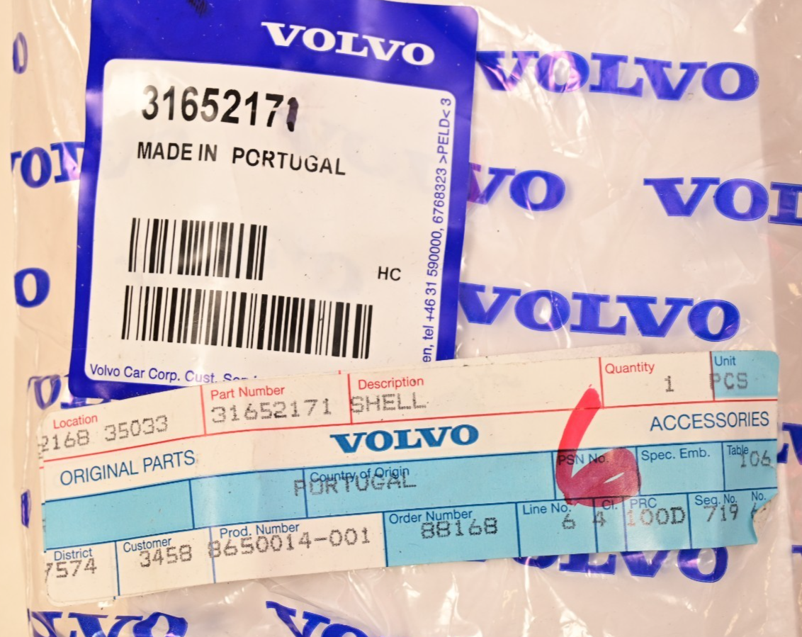 Volvo 31652171 Shell for Remote Keyless in Gift Box NOS Genuine Black XC90 XC60