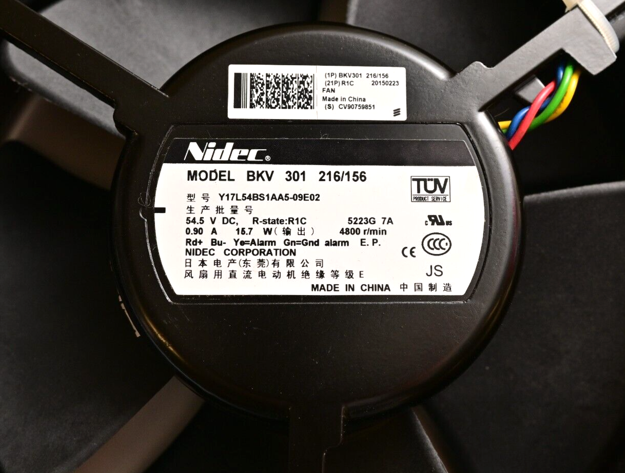 Nidec BKV 301 216/156 Fan ~7"x~2" 4800RPM 15.7W 48V/54.5V DC