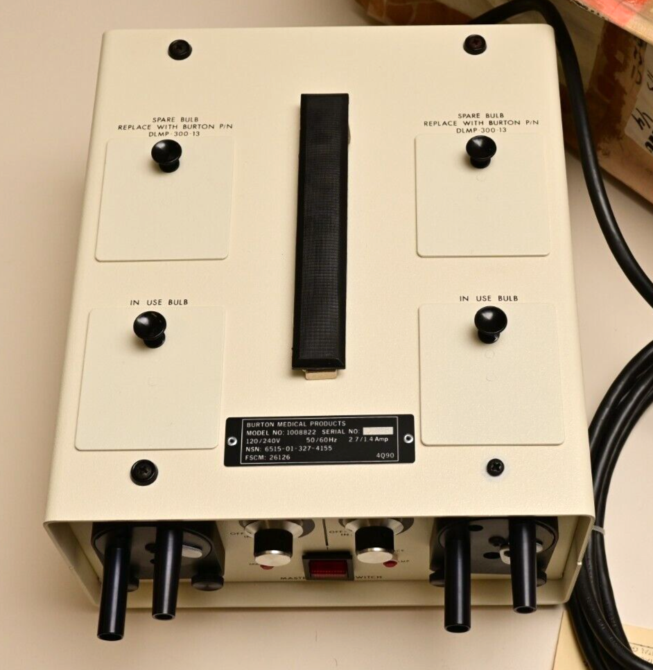 Burton Medical Products Duolume Dual Endoscope Lamp Supply NOS $10k Mil Surplus
