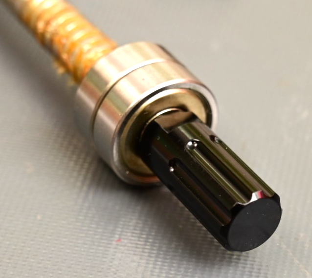 Lead Screw Assembly ~110mm Travel w/ Knob, Bearings, Motor Flex Coupler 6mm