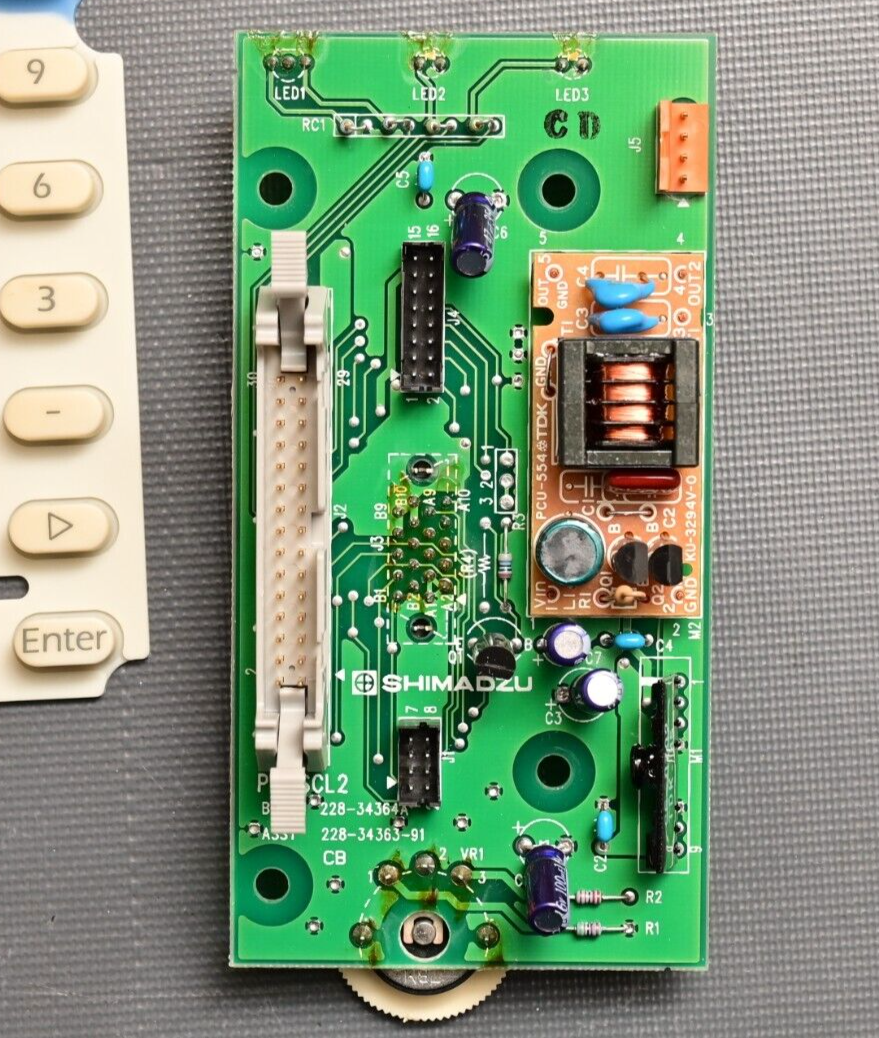 Shimadzu SCL-10A Front Panel Keypad PCBs & Buttons w/ TDK PCU-554 LCD Inverter