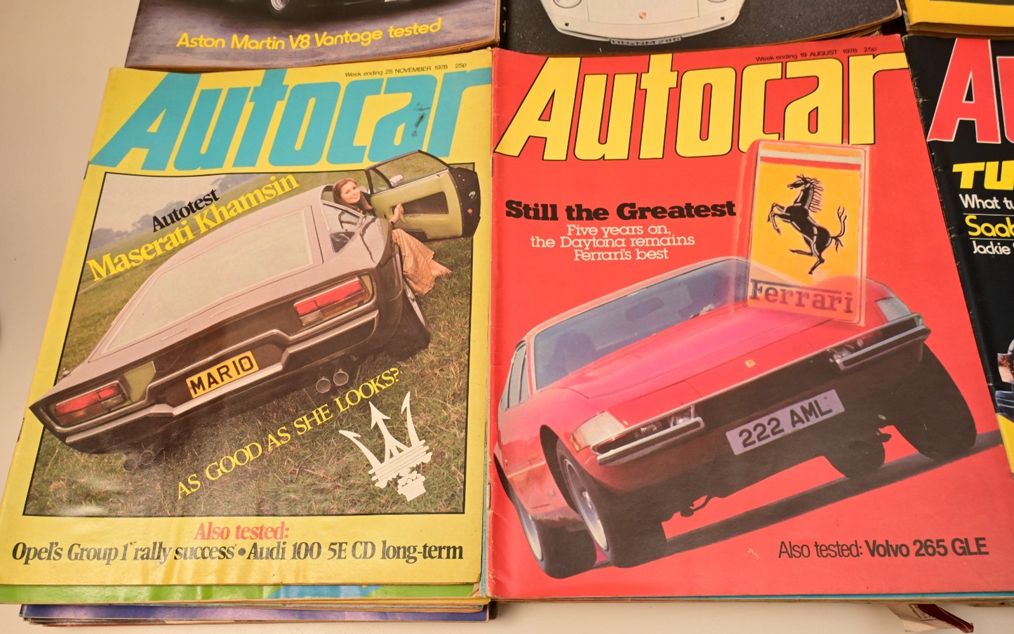 Lot of 81 Issues Autocar Magazine 1977 1978 Porsche Audi Saab Lotus Dusty Yellow