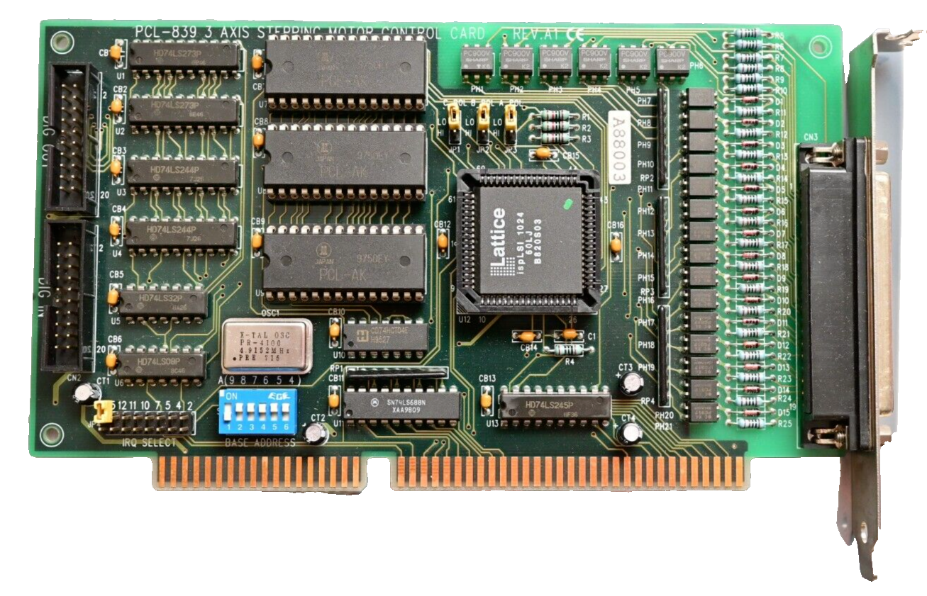 Advantech PCL-839 Rev A1 3-Axis Stepping Motor Control Card ISA 16-Bit DB37