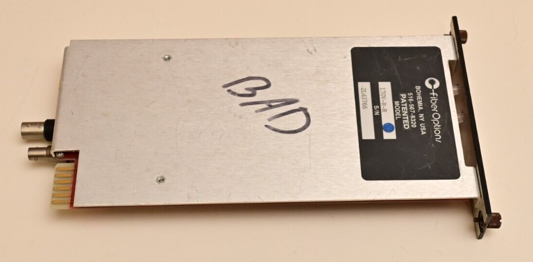 Fiber Options Vintage Fiber Optic Receiver Card 170V-R-R *BAD*