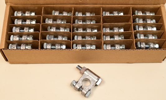 QTY 25 Lead Battery Lug 36115 for Negative Post, 5/16" Stud, Mil Spec A52425-2