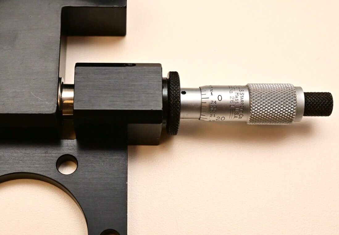 Optical Bench Hinged Aligment Assembly w/ Starrett 261 Micrometer Optics Lab