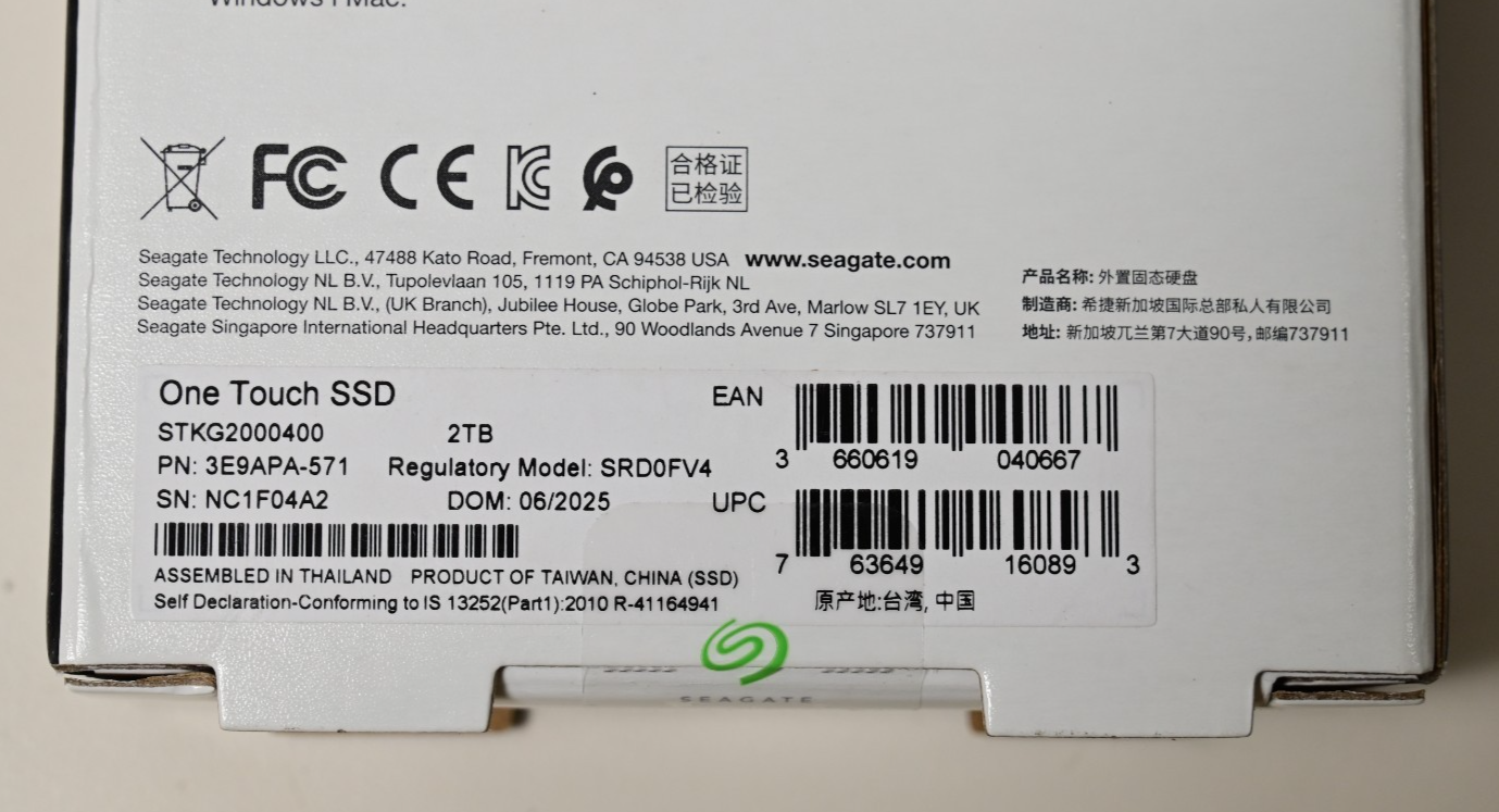 Seagate One Touch 2TB SSD Portable USB Drive STKG2000400 1030 MB/s New