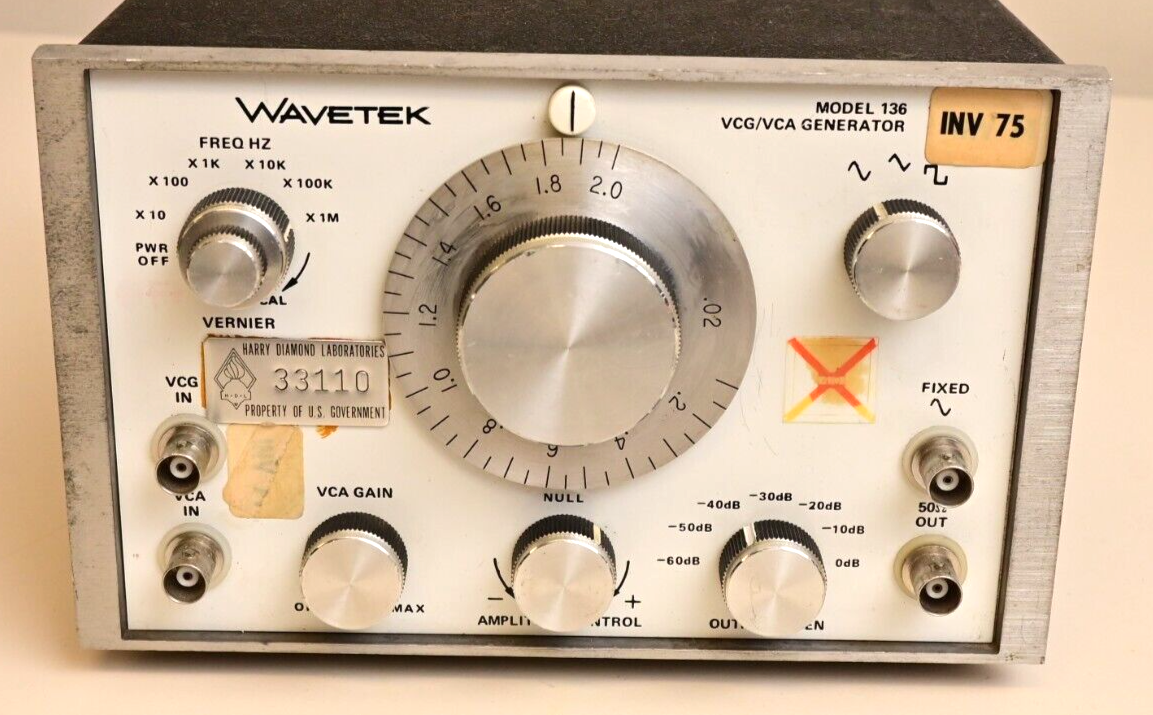 Vintage Wavetek Model 136 VCG/VCA Generator ex-US Govt Harry Diamond Labs