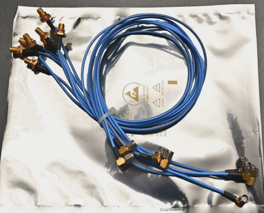 QTY 8 SMA-male R/A SMA-female Panel Mount Coaxial Cable RF EZ-Flex 405 ~20"