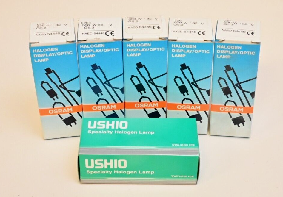 Lot of 6 Halogen Lamp Bulbs 360W 82V/86V EYB EYB-5 Osram Ushio NIB
