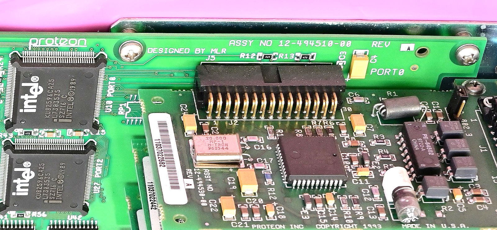 Proteon ProNET CNX 500 Router Quad Ethernet Card P4517-02 Vintage 1993 12494-510