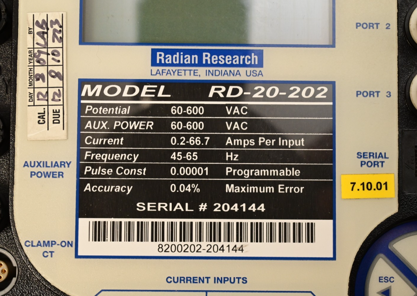 Radian Research RD-20-202 Dytronic Portable Single-Phase Reference Standard