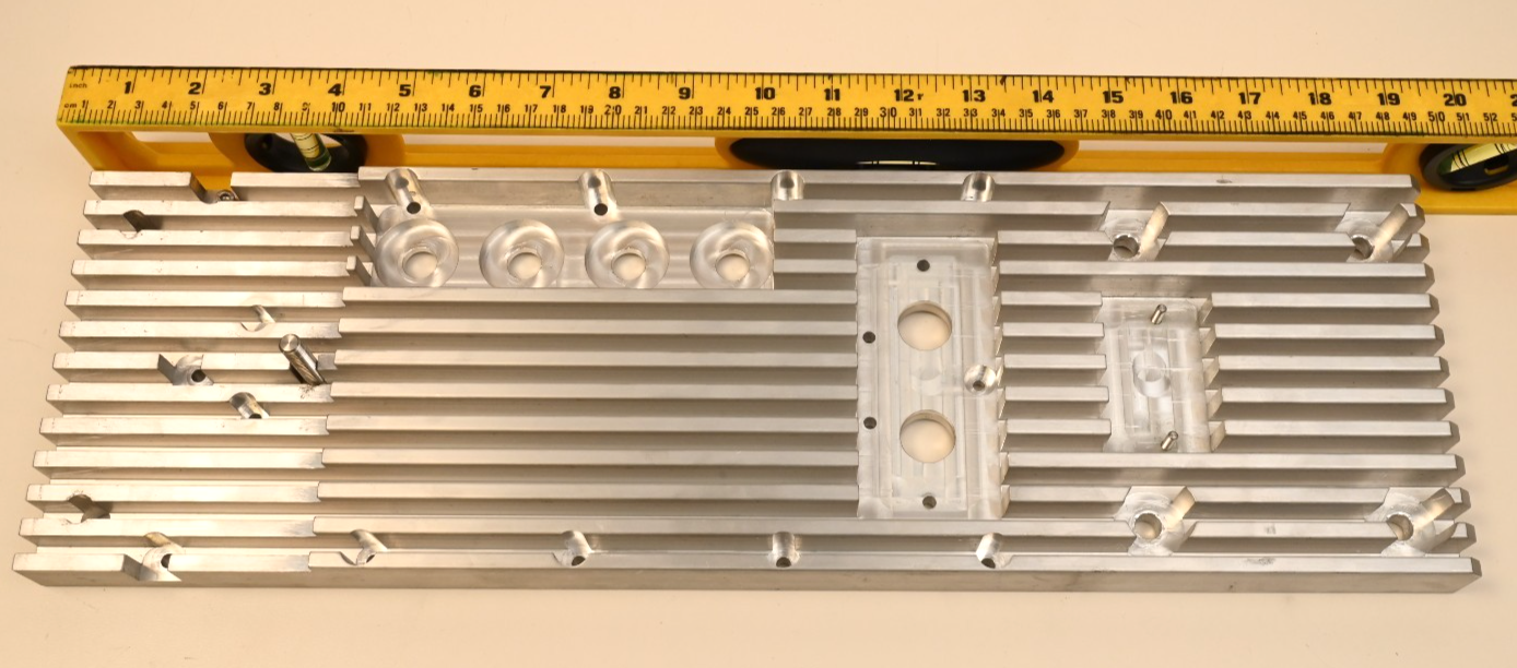 20" x 6" x 1" Machined Aluminum Heatsink Assembly Sciex Mass Spec 7.7 lbs