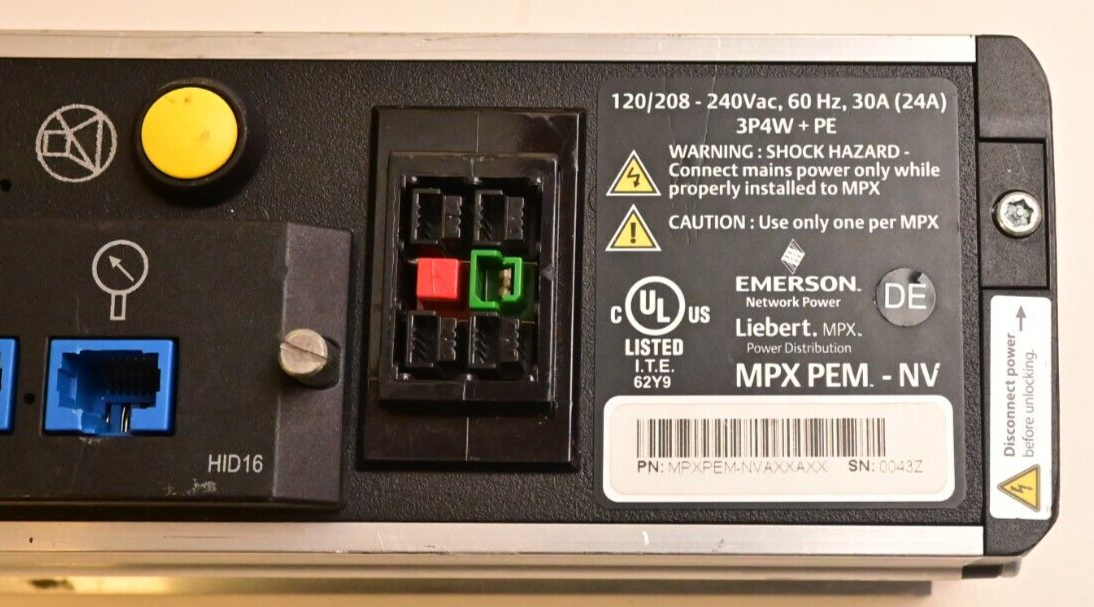 Emerson Liebert MPX PEM -NV L1-N Power Entry Module MPXPEM-NVAXXAXX w/ RPC-1000