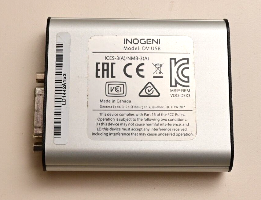 INOGENI DVIUSB HDMI/DVI to USB 3.0 Adapter 1080P50/60 w/ Audio