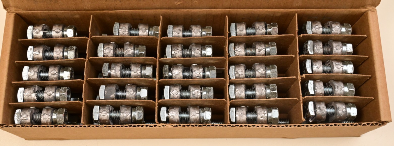 QTY 25 Lead Battery Lug 36115 for Negative Post, 5/16" Stud, Mil Spec A52425-2