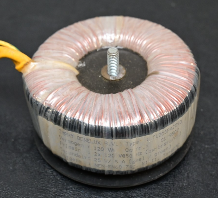 Imphy Benelux Toroidal Transformer 120VA 2x120VAC to 25V@5A