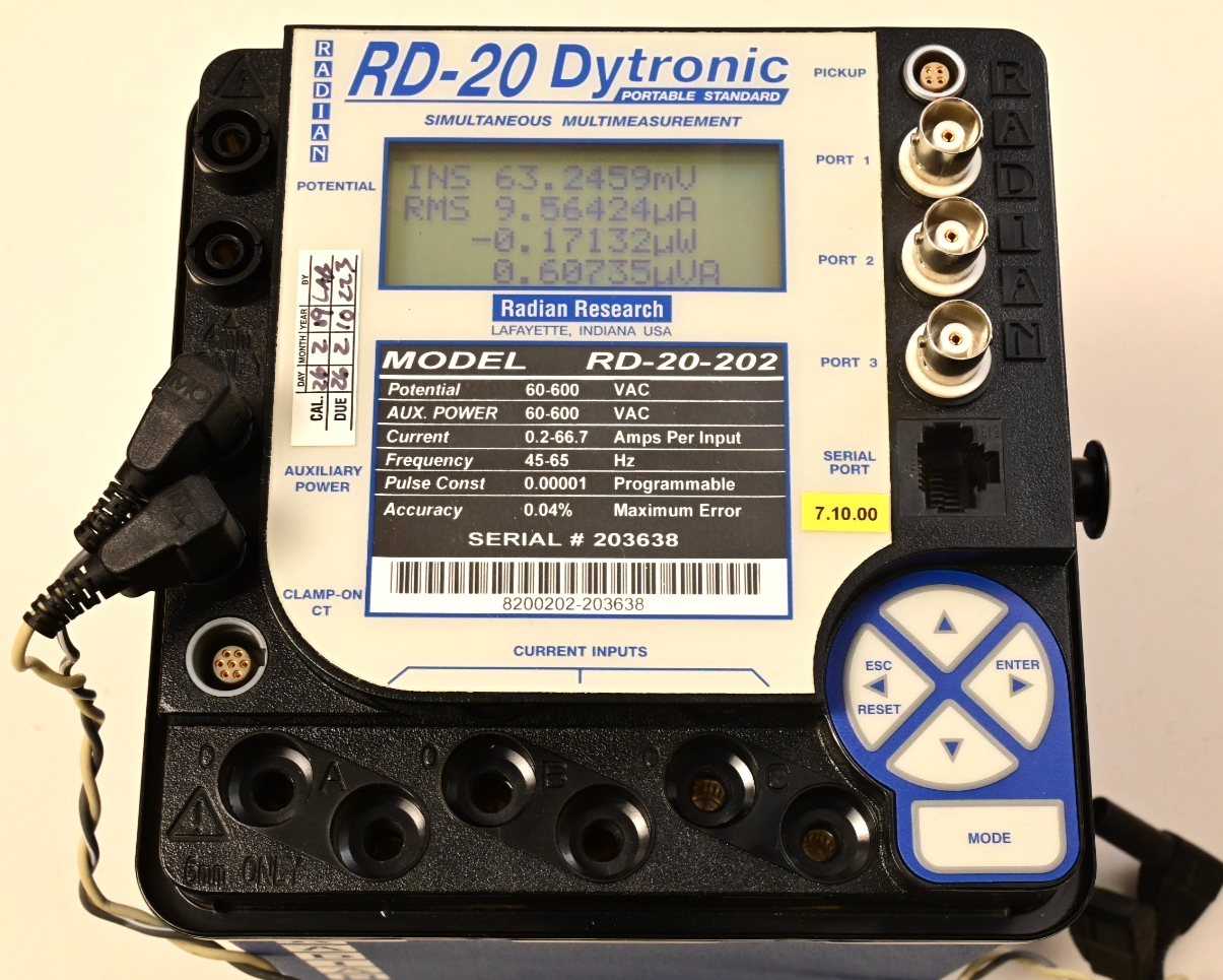 Radian Research RD-20-202 Dytronic Portable Single-Phase Reference Standard