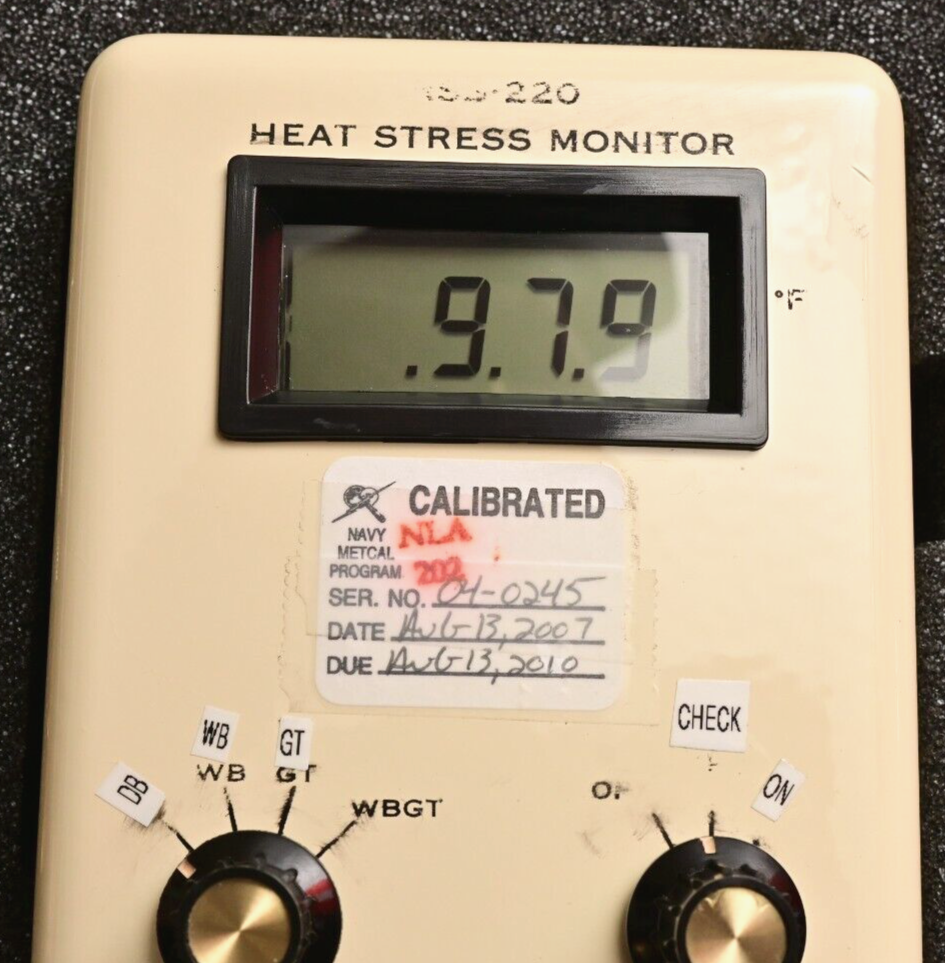 IST RSS-220 Heat Stress Monitor Wet Bulb Thermometer in "U.S. Property" Case