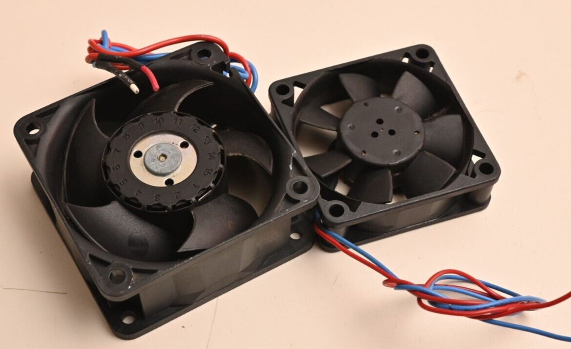 Lot of 2 Small 24V DC Fans ebmpapst 24VDC@92mA or 39mA 624N 514F
