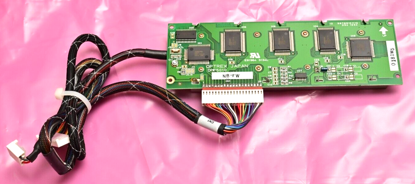 Optrex DMF5010 NB-FW LCD Display Assembly w/ Backlight Blue/White with Cable