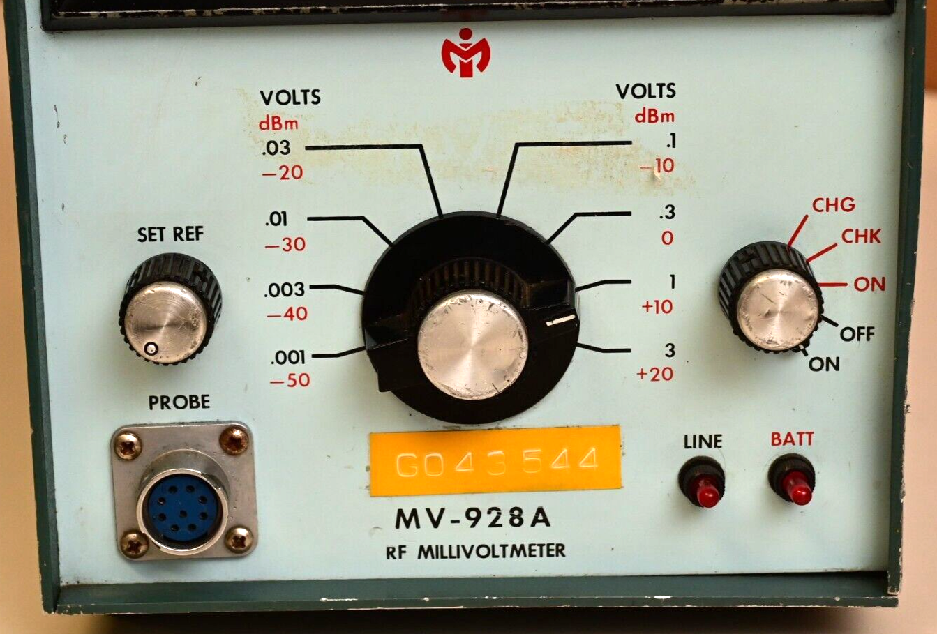Millivac MV-928A RF Millivoltmeter Vintage Military Surplus Test Meter