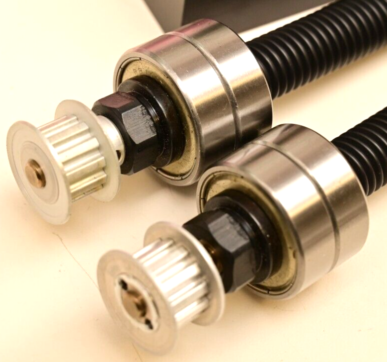 QTY 2 15mm Lead Screw w/ Ball Bearings & Pulleys Cantilever Perkin Elmer Janus