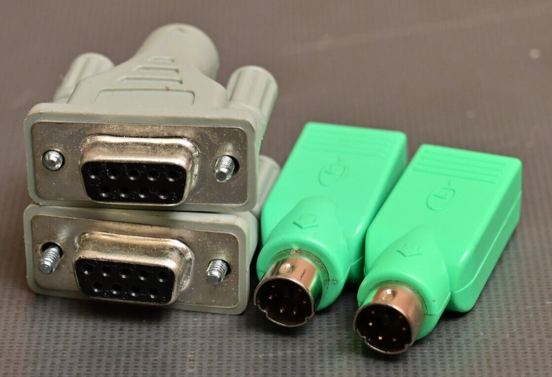 QTY 4 PS/2 Adapters USB DB9/Serial Vintage PC